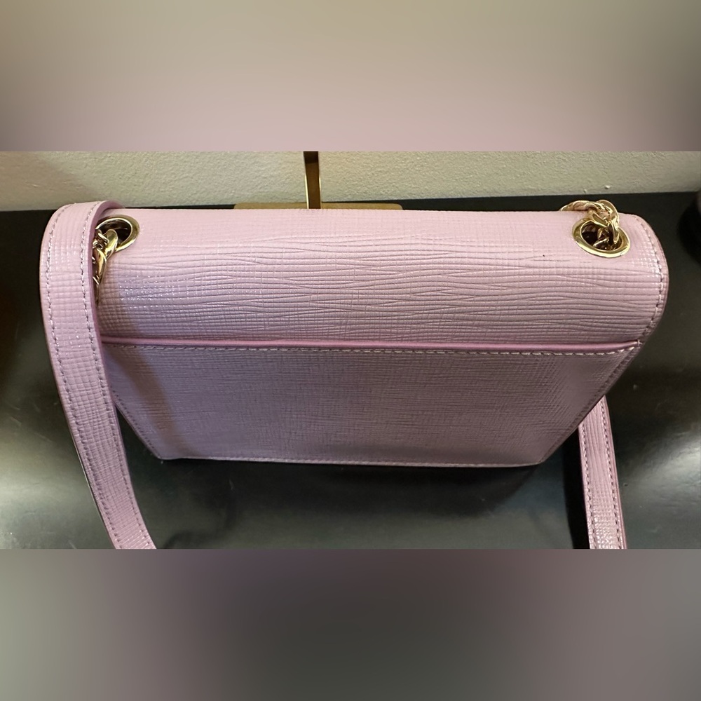 Marc Jacobs The Turnlock Lavender Leather Crossbody Bag Syrah - Picture 5 of 8